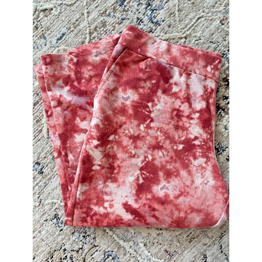 LOGO by‎ Lori Goldstein Pants Womens PL Orange Tie Dye Pull On Travel Comfort - Picture 4 of 10